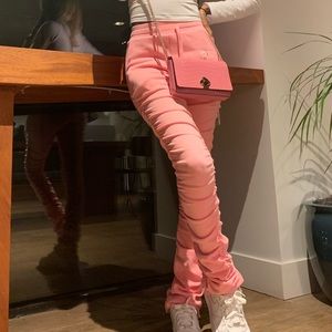 So real stacked sweat pants